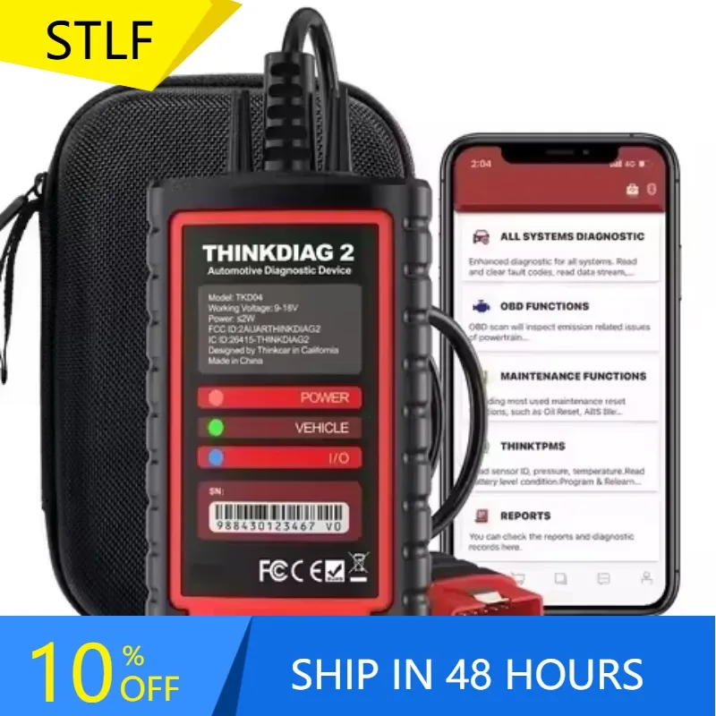 Thinkdiag 2 OBD2 Scanner Support CAN FD Full System Diagnostic Tool Bi-Directional ECU Coding 1 Year