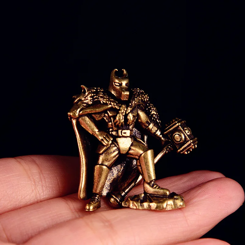 Cloak Warhammer Pure Brass Ornament Personality Pure Copper Office Desk Decoration Tea Pet Display