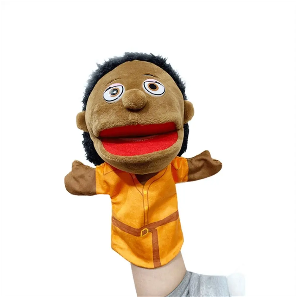 Juguete de mano interactivo para enseñanza, juguetes de peluche africanos de piel negra, marionetas de dedo, muñecos de dedo, marioneta de mano de felpa