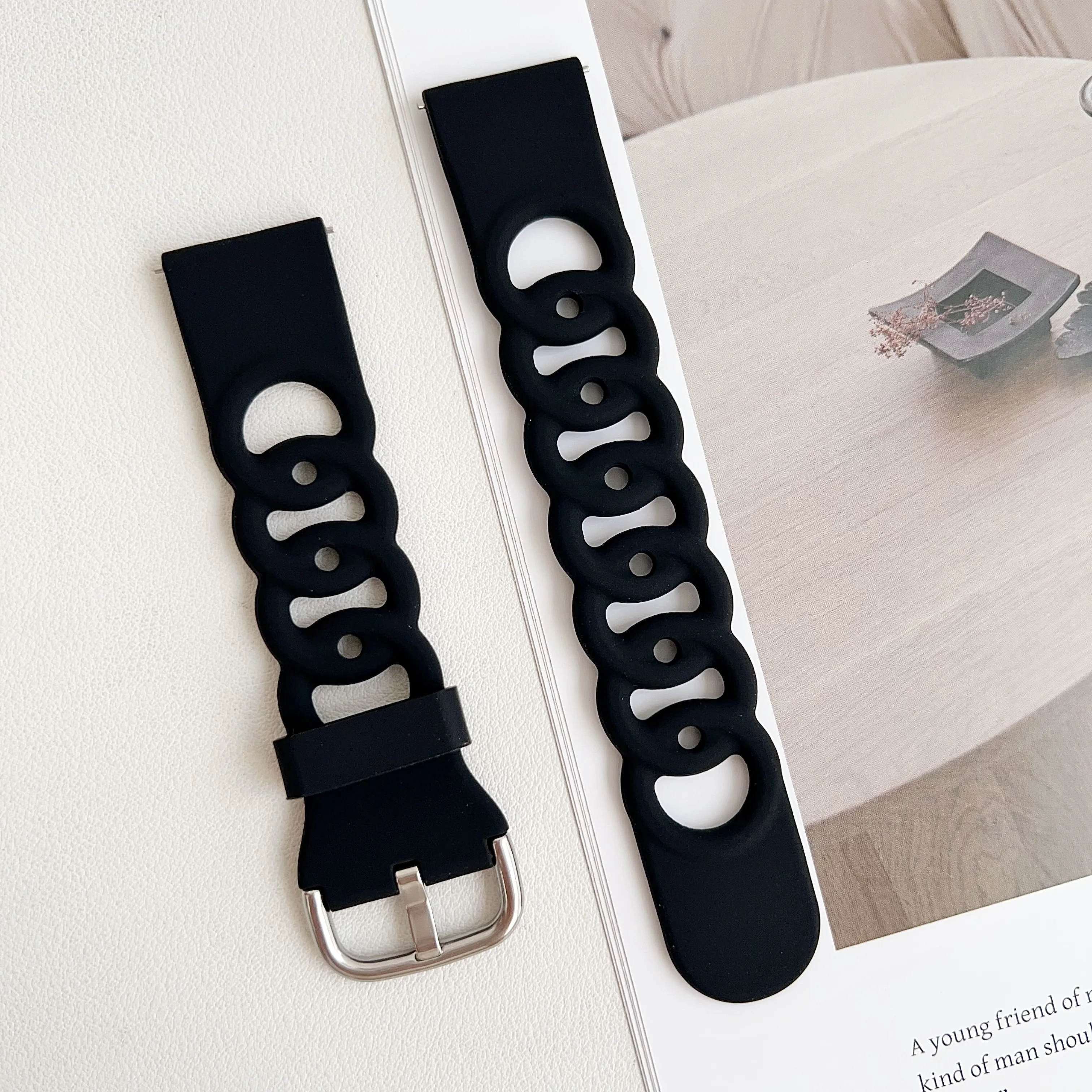 1 шт. ремешок для умных часов Donut Hollow, совместимый с Samsung 20 мм 22 мм