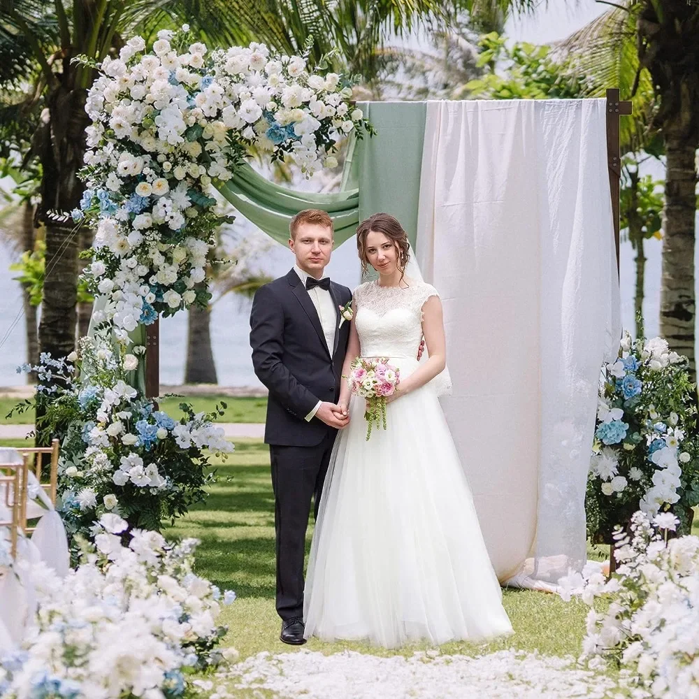 

Wedding Arch, Square Wood Weddings Arches, Wooden Weddings Arbor Backdrop Stand for Indoor Outdoor, 7.2FT Wedding Arch