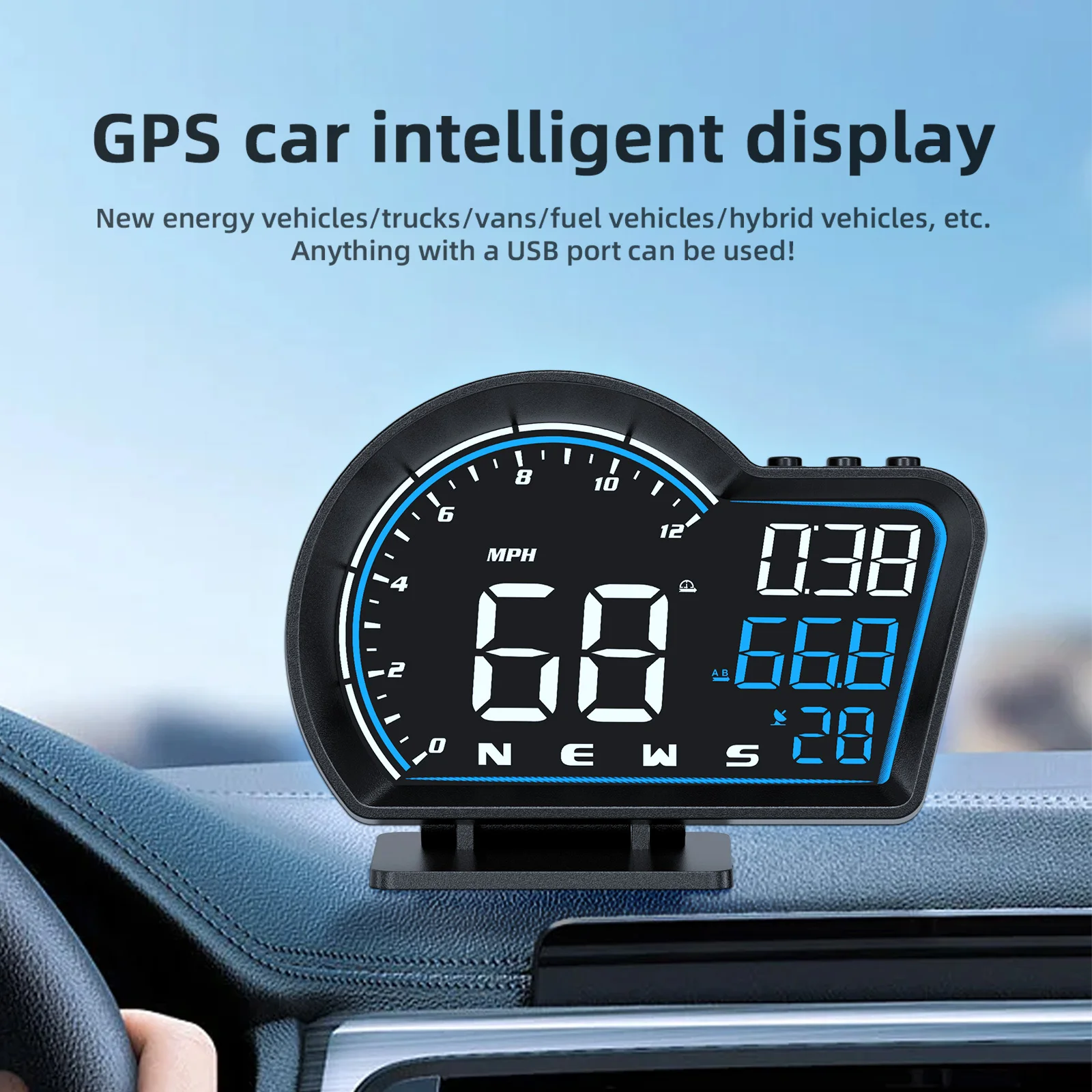 G16 Head up Display Universal GPS Speedometer For ALL Car KMH MPH With Fatigue Driving Reminder Car Electronics Accessories