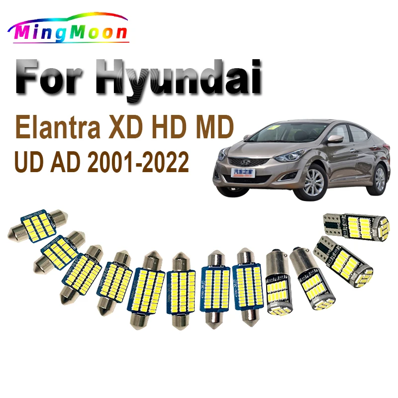 Canbus For Hyundai Elantra XD HD MD UD AD 2001-2019 2020 2021 2022 Vehicle LED Interior Dome Map Light Kit Car Led Bulbs