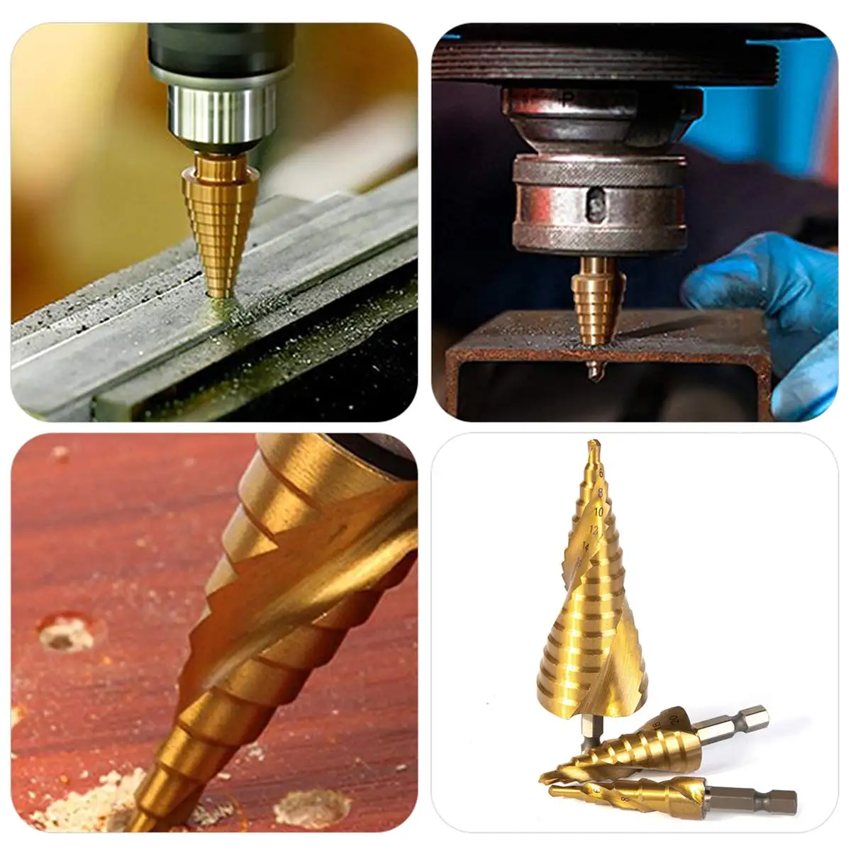 4-32 mm 4-20 mm HSS Titanium Coated Step Drill Bit High Speed Steel Metal Wood Hole Cutter Cone Drilling Tool