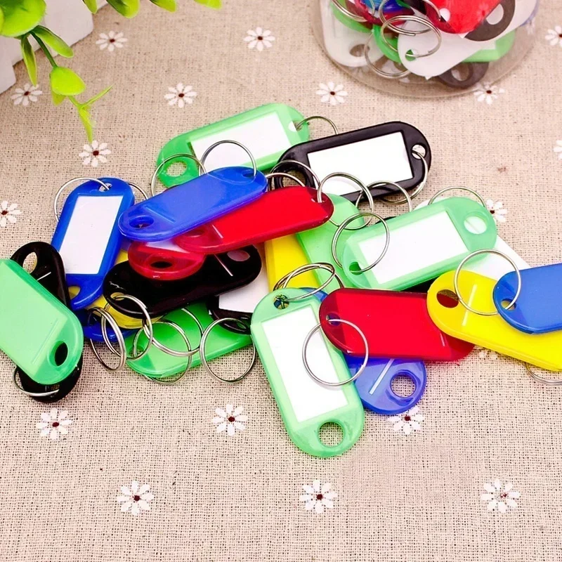 30Pcs Plastic Key Tags Colored Label Number Tags Hotel Number Tags Classification Tags Key Rings Luggage Tags Wholesale