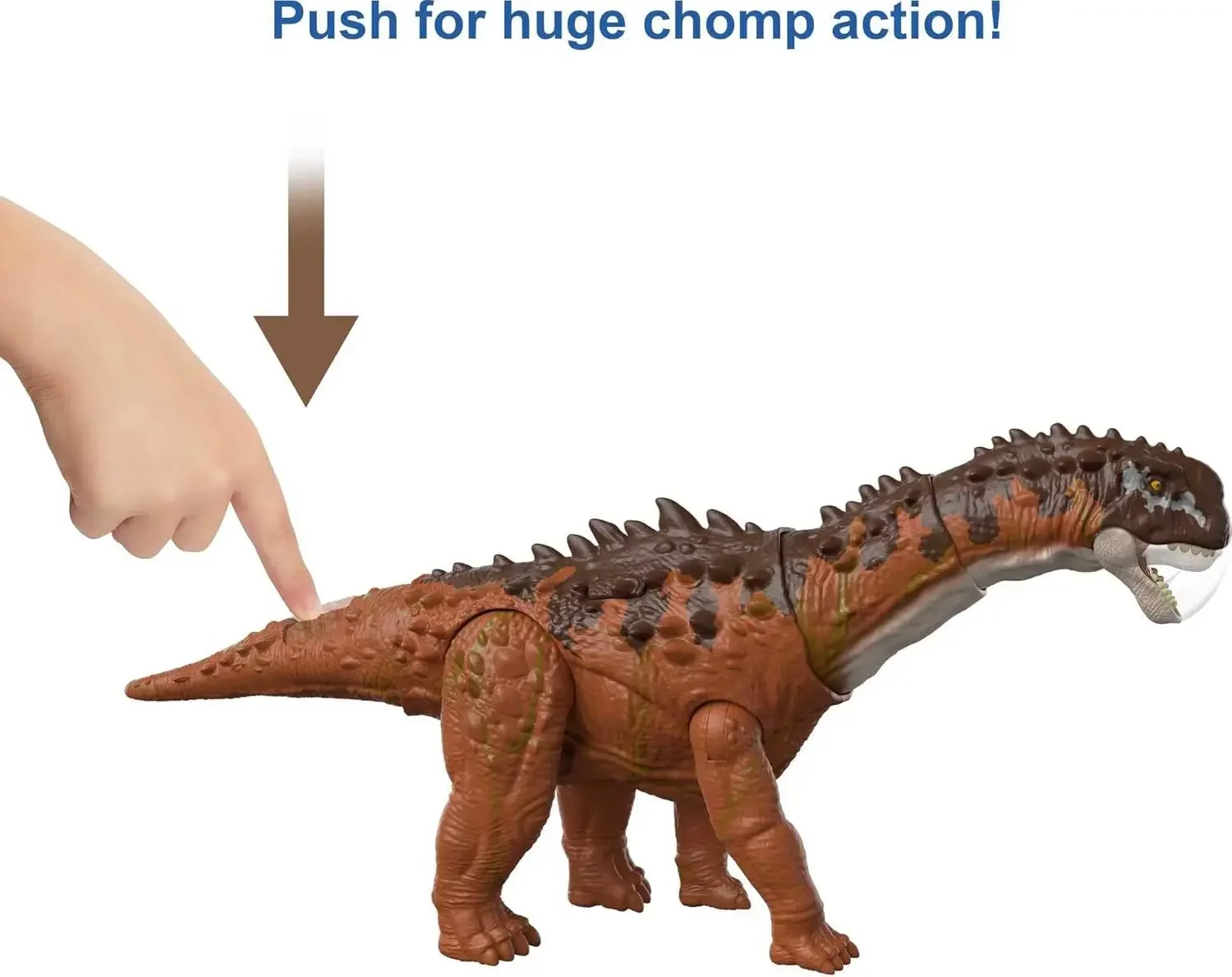 Jurassic World Dominion Massive Action Dinosaur Figure, Ampelosaurus Dino Toy with Attack Motion HDX50