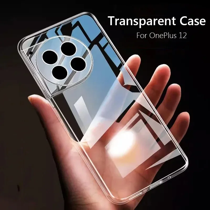 For OnePlus 12 Case Simple Slim Soft TPU Clear Transparent Phone Case On For OnePlus12 One Plus 12 5G Cover