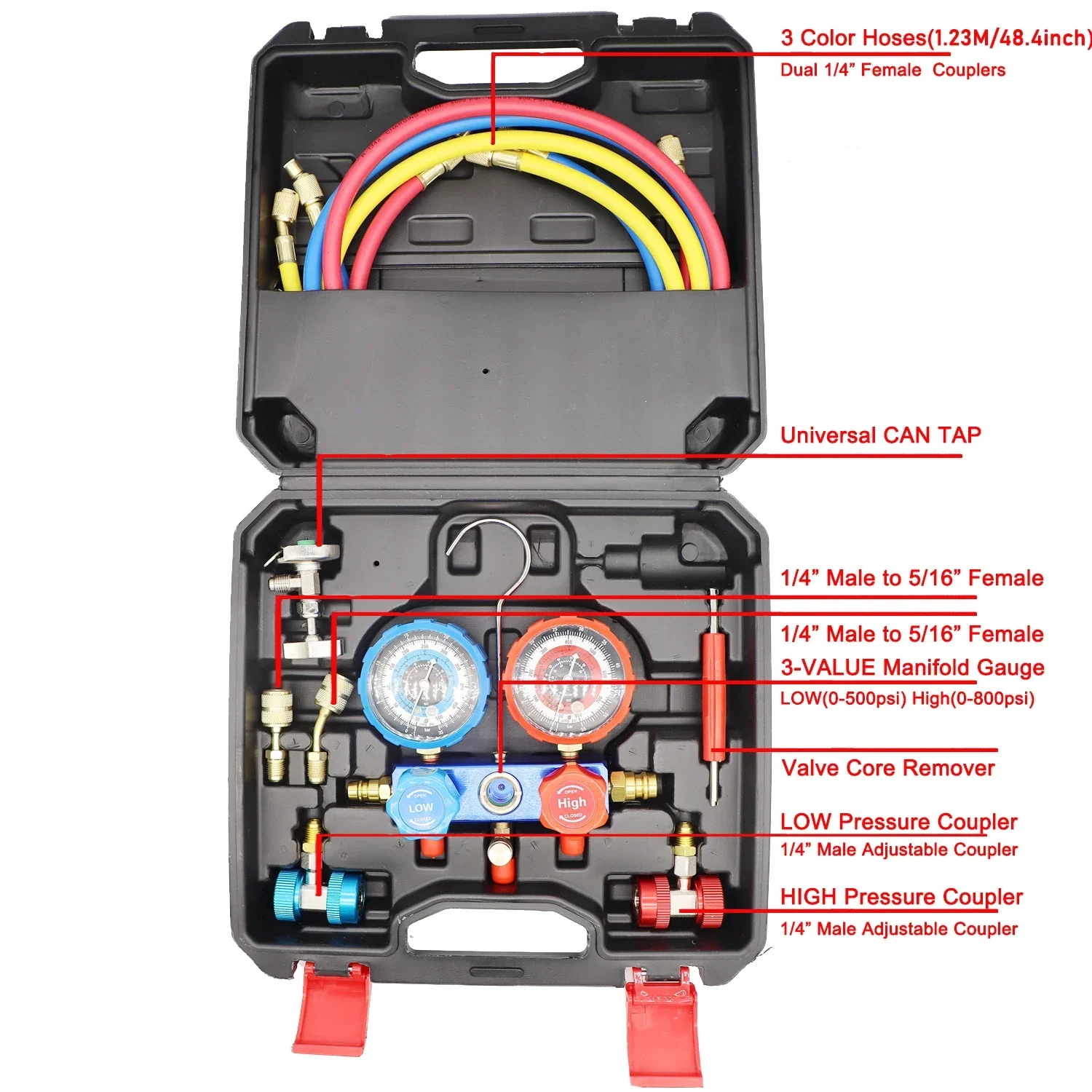 R134a refrigerant automobile fluoride meter refrigerant pressure gauge refrigerant double gauge valve air conditioner fluoride