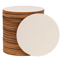 50pcs 7cm Unfinished Wood Circles Natural Round Wooden Disc Cutouts Blank Round Wood Circle Slices for DIY Crafts