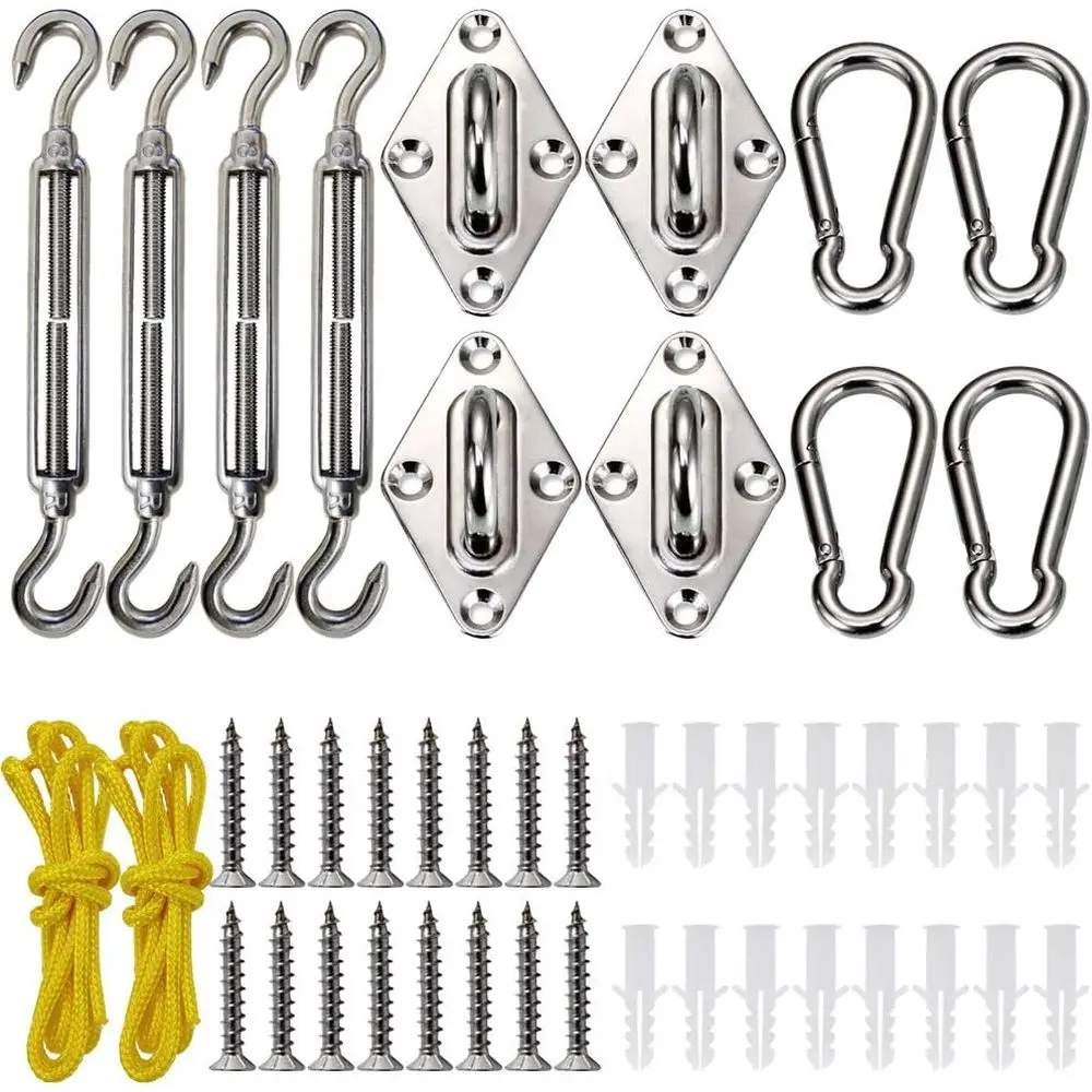 

Shade Sail Hardware Kit, Stainless Steel Kit, Square RecSun Shade Sail Installation for Patio Lawn