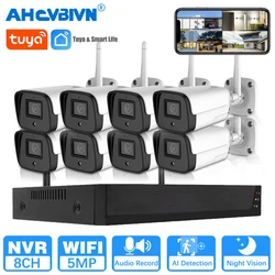 Tuya PTZ Video Surveillance Cameras System With Wireless Wifi NVR Kit 5MP Smart Life Home Outdoor CCTV Security Camera Set