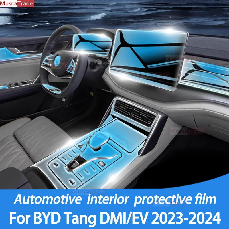 

For BYD TANG EV DMI 2023 2024 Accessories Gearbox Panel Dashboard Navigation Automotive Interior Screen TPU Protective Film