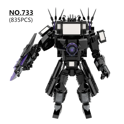 Skibidi 변기 자이언트 버전 업그레이드 타이탄 TV 맨 빌딩 블록, DIY 조립 벽돌 장난감, 남아용 크리스마스 선물, 835 개/세트 