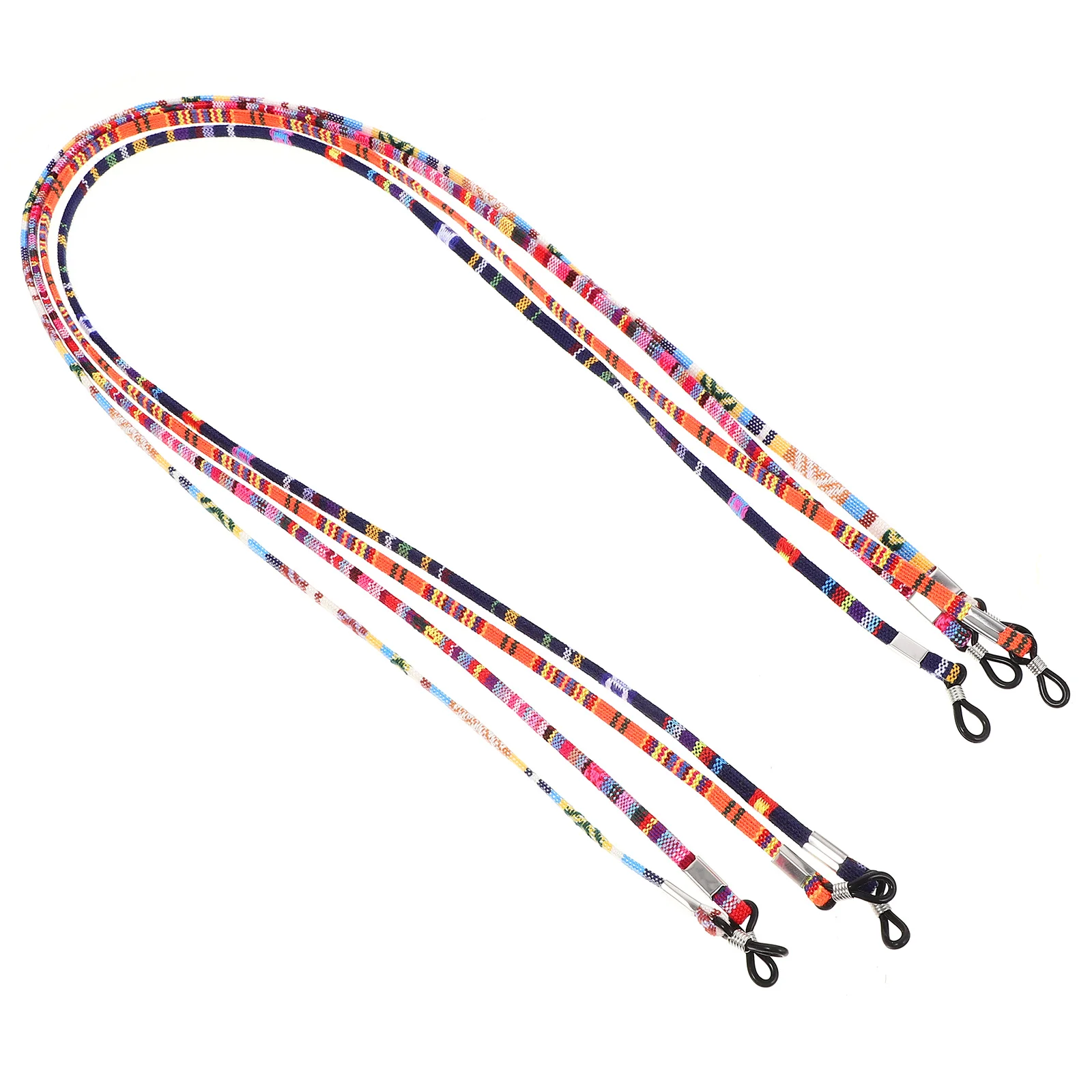 

4Pcs Eyeglass Chain Holder Ethnic Cotton Wool Flexible Cord Necklace Strap Sunglasses Reading Glasses Eyewear Universal