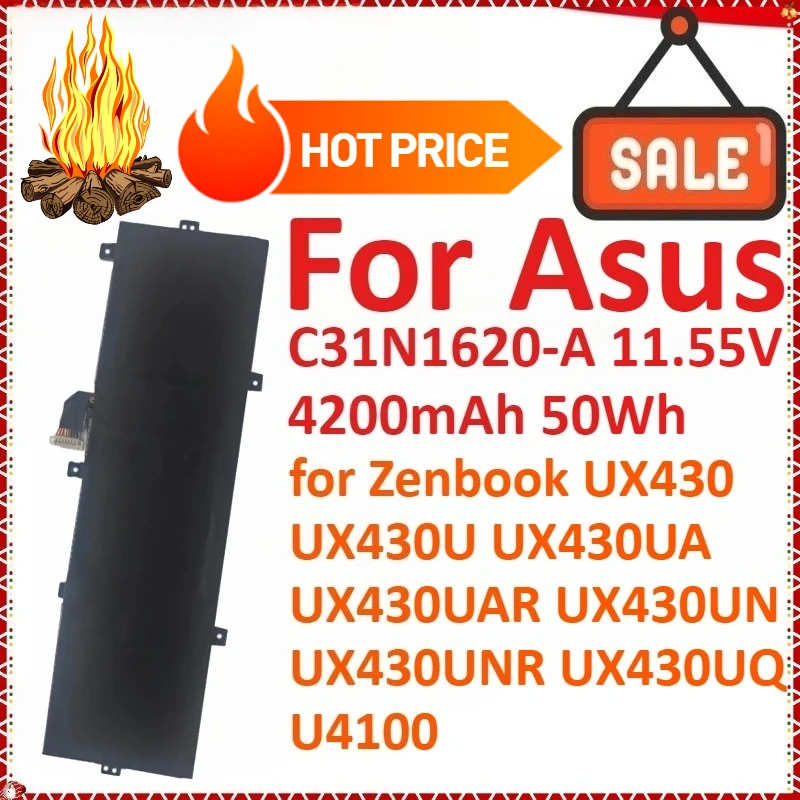 C31N1620-A 11.55V 4200mAh 50Wh Laptop Battery For Asus Zenbook UX430 UX430U UX430UA UX430UAR UX430UN UX430UNR UX430UQ U4100