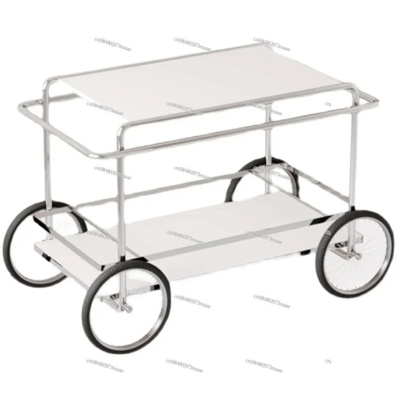 Innovative Stainless Steel Castor Cart, Side Table for Storing and Serving Tea, Perfect for Small Spaces!