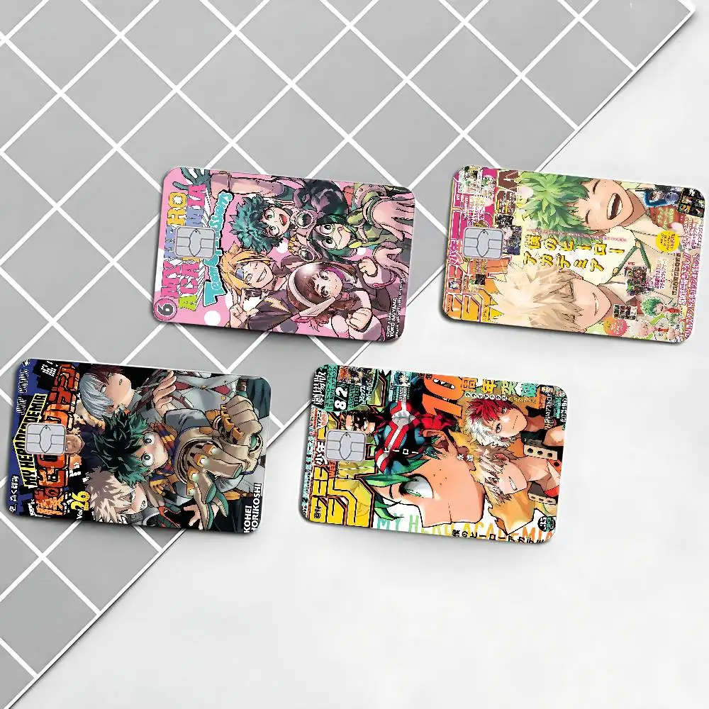 شريط لاصق من الجلد لبطاقة الخصم الائتمانية من أمين ماي هيرو أكاديميا كاميناري دنكي لحماية بطاقة الائتمان المخصصة لبطاقة الخصم