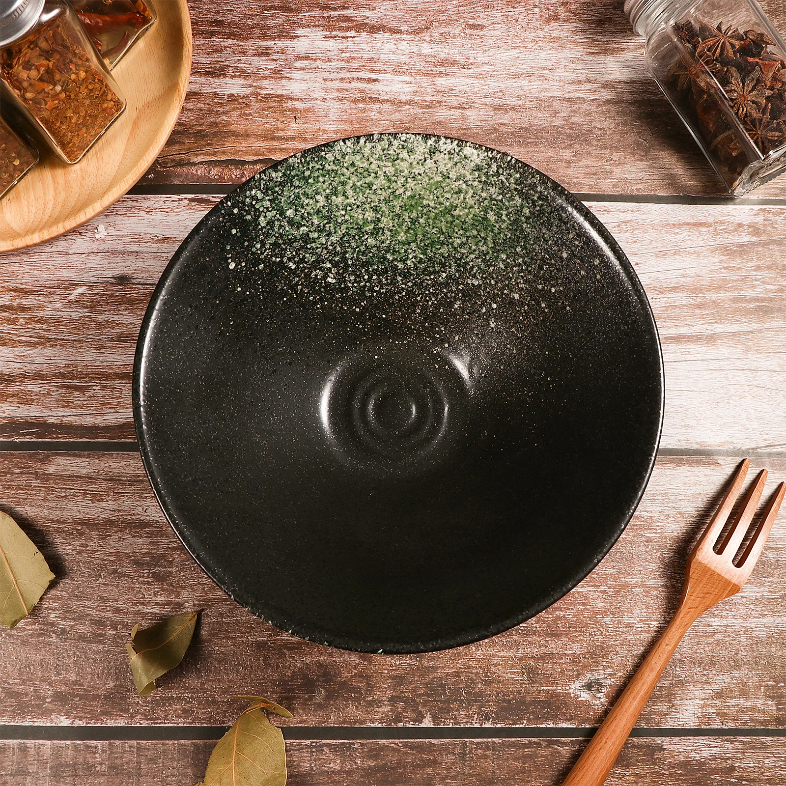 

Керамическая миска в японском стиле, одинарный контейнер для супа с лапшой, салата, легко чистящаяся посудомоечная машина, безопасная для микроволновой печи, идеально подходит для горячей и холодной воды