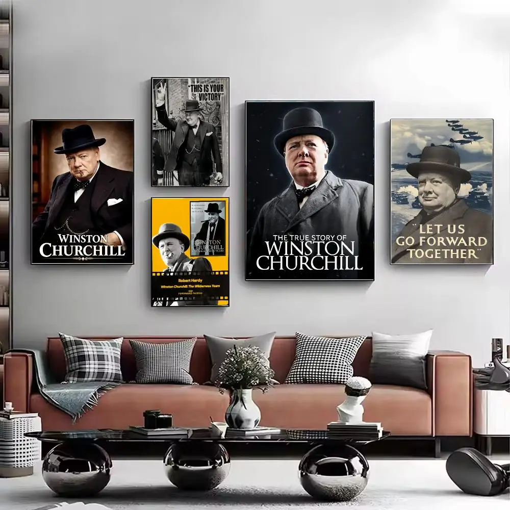 politician resilient W-Winston Churchill Poster Stylish Wall Art for Living Room Bedroom Study Home Decor Gift