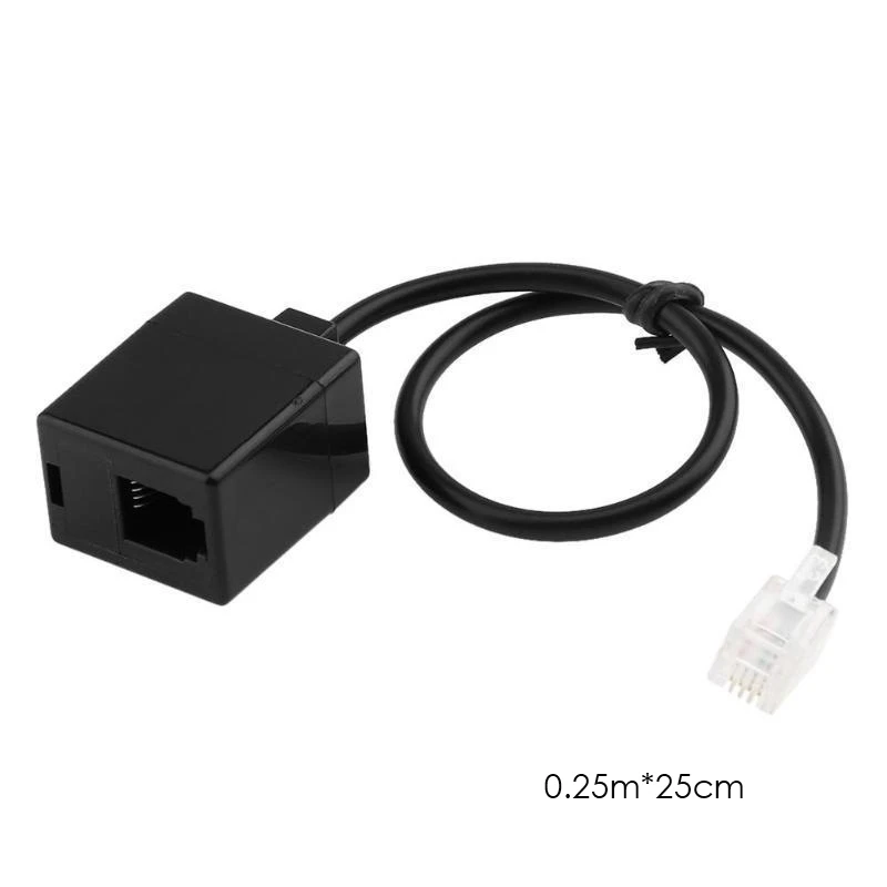 SMIEA RJ9 4P4C Male to Double Female Port Connector Headset Adapter Extension Cable Phone Adapter Cable Phone Extension Cord