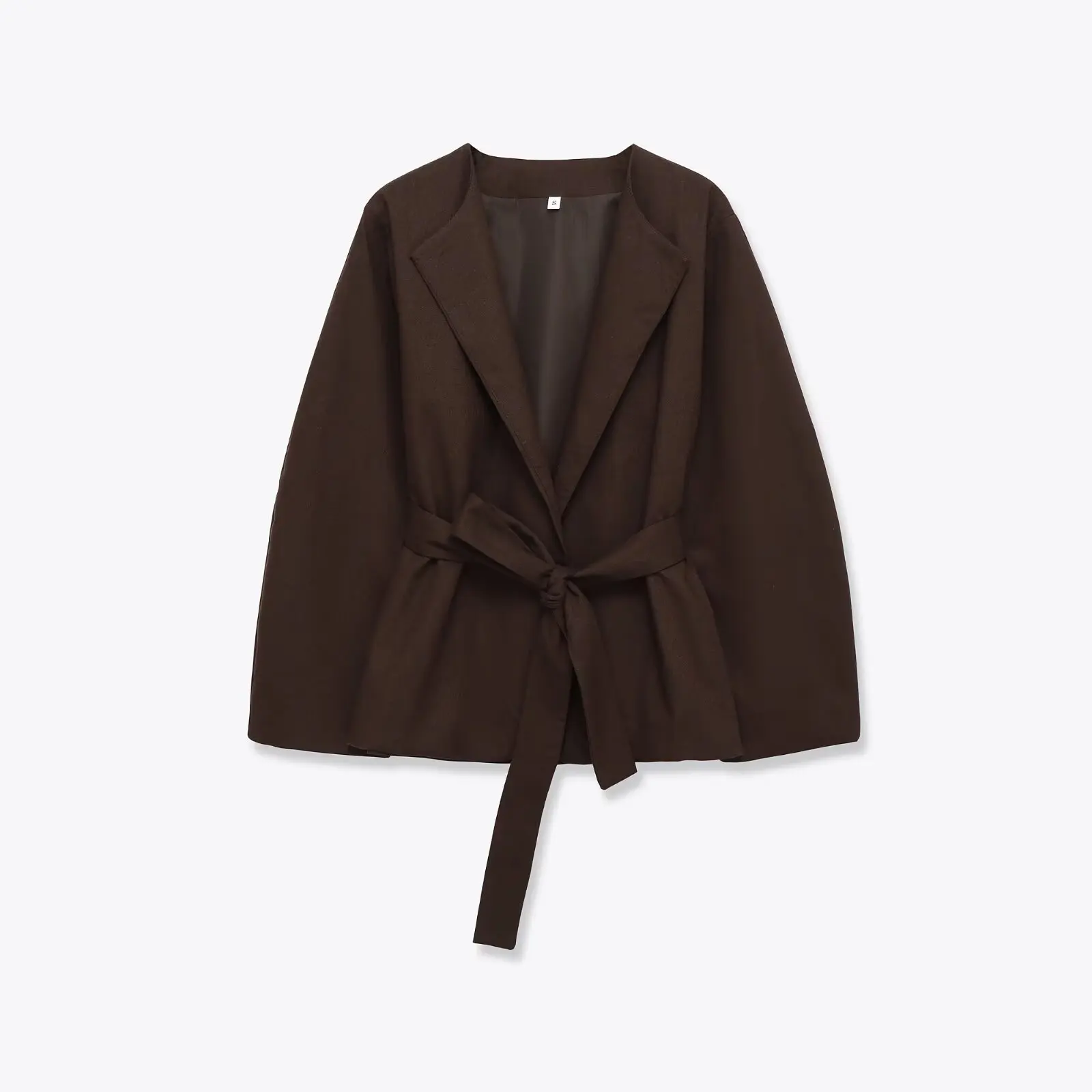 Style européen nouvelle mode féminine tempérament polyvalent simple couleur unie avec ceinture manteau de style kimono
