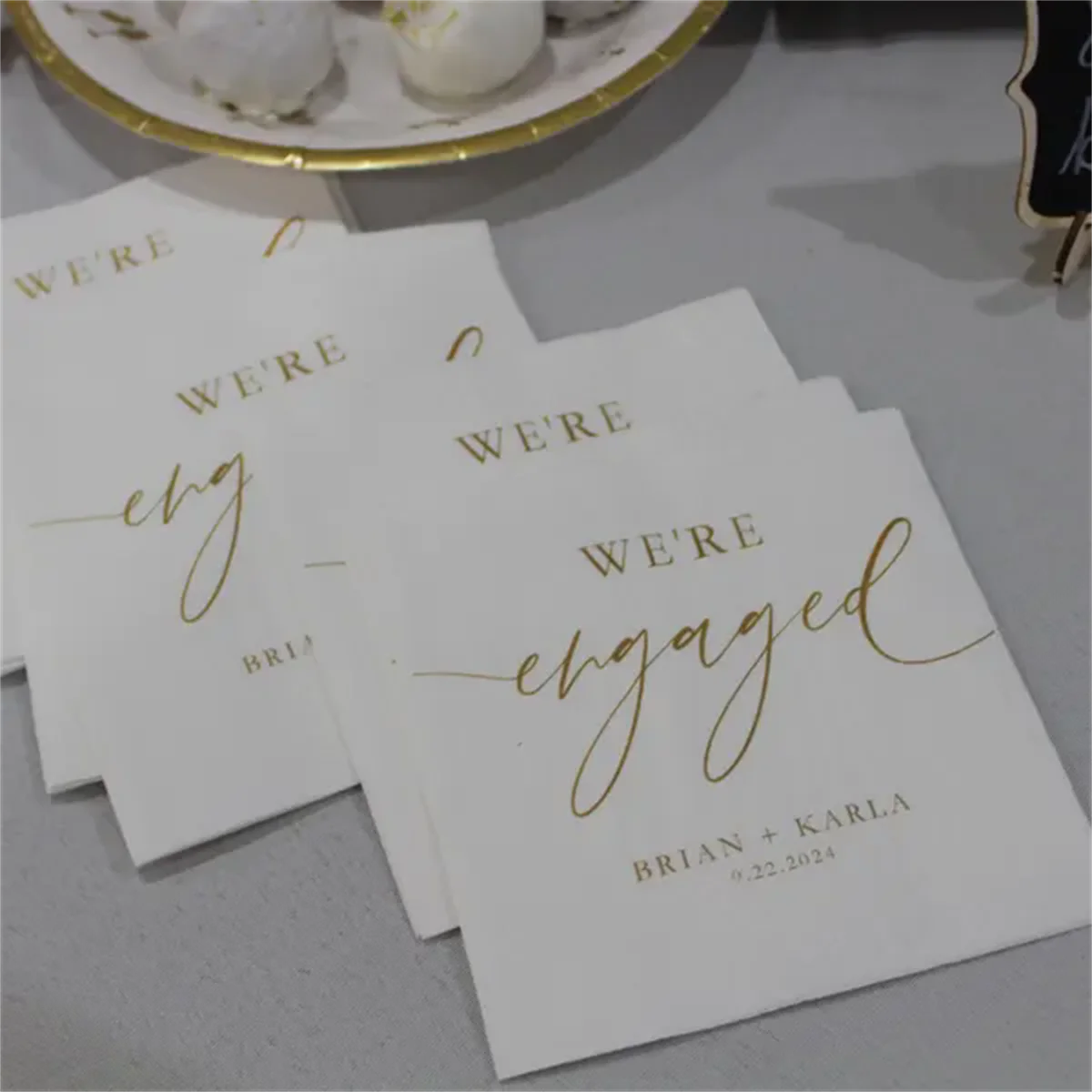 50 pçs guardanapos personalizados para casamento, guardanapos de casamento personalizados, guardanapos de cocktail, guardanapos de jantar de refeição, mesa de casamento minimalista de