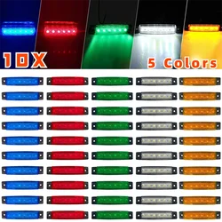 10/2PCS 12V-24V Led Side Marker Indicator Car Lights Front Rear for Trucks Cab RV Trailer Amber/Red/White/Green/Blue