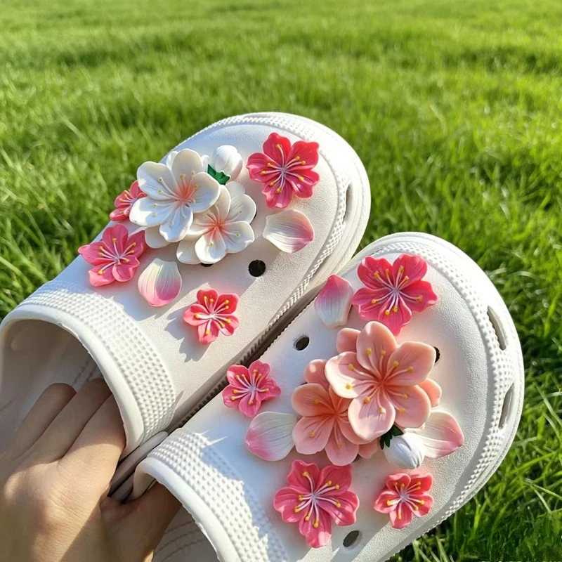 New Fashion Shoe Charms for Creative Branches and Flowers Clogs Shoe Buckle Cute Shoe Accessories Decoration for Girls Gift