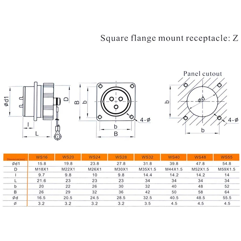 WEIPU WS20 Industrial Electronic Connector Waterproof IP67 2 Pin 3Pin 4Pin 5Pin 6Pin 7Pin 9Pin 12Pin M20 5A 10A Power Adapter