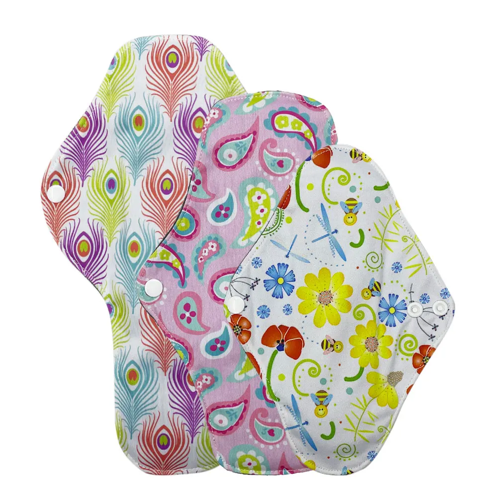 reusable cloth pads for monthly Washable girl sanitary napkins gaskets for women menstrual cycle bamboo charcoal size s m l