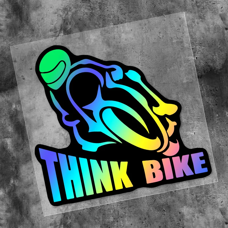 

1 шт. забавная наклейка «THINK BIKE», водонепроницаемая прочная виниловая наклейка с треугольным узором для окон автомобиля, мотоцикла, крыльев и декора кузова