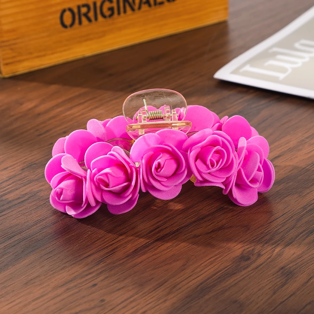 Romantic Bubble Flower Hairpin Handmade Fashion Hair Claw Crab For Women Korean Large Hair Clip Photo Ponytail Hair Accessories