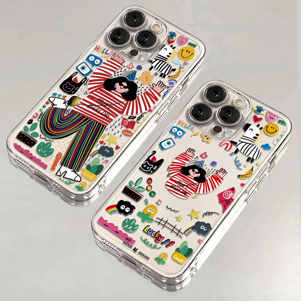 Fashion Cute Girl Happy Hour Phone Case For Xiaomi Redmi Note 15C 14 13 12 12S 12C 11 10 10C 13C 10s A2 A3 Pro Plus 4G 5G Cover