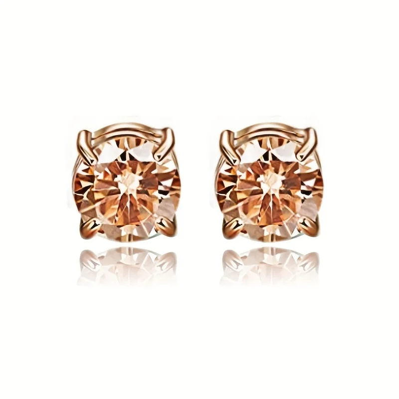 2pcs Women Men Stainless Steel Cubic Zirconia Magnetic No Piercings fake Stud Earrings Ear Clip For Men Women Daily Wear Jewelry