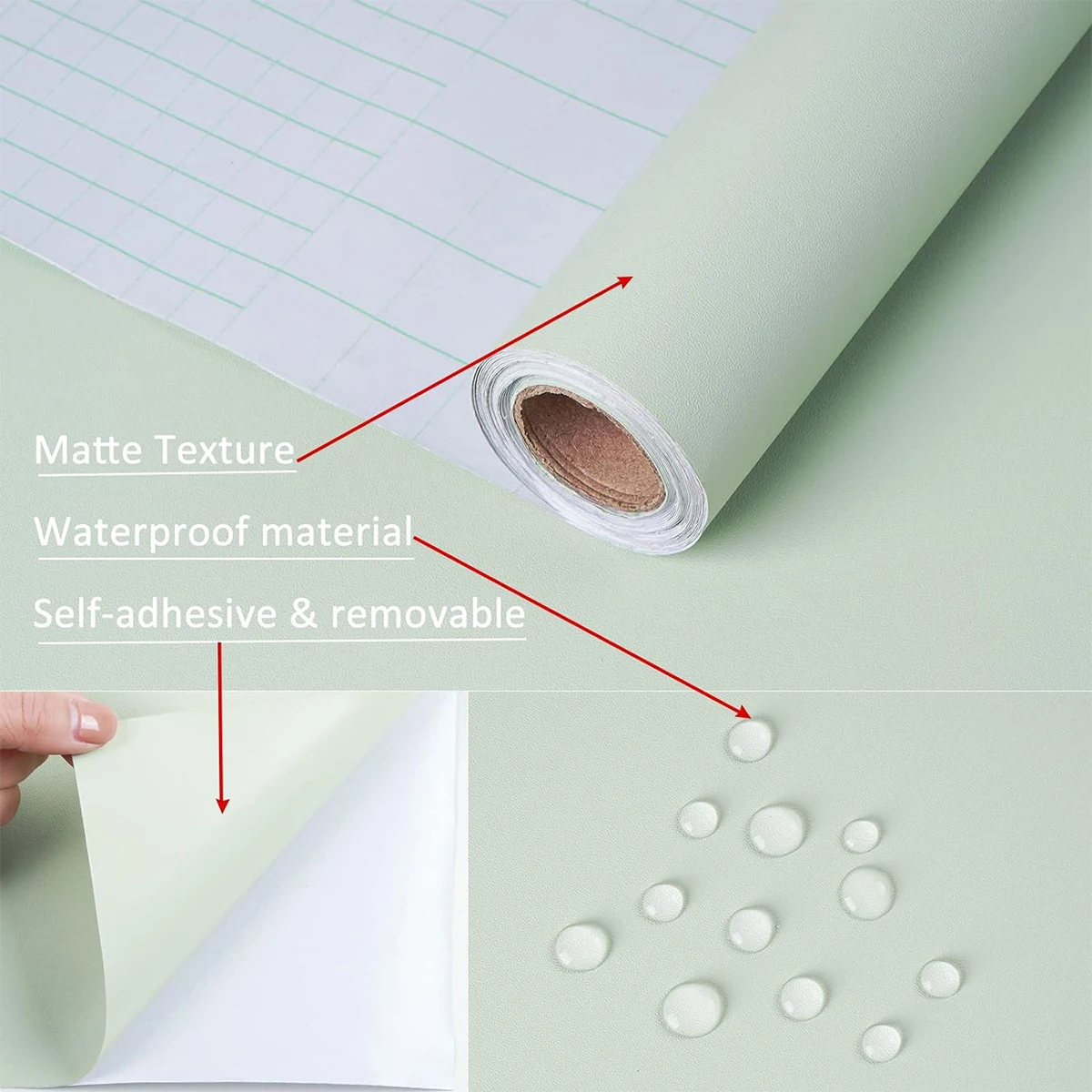 55 سنتيمتر عرض ذاتية اللصق فيلم الأخضر مات سميكة ملصق الأثاث المطبخ لخزائن الجداول جدار DIY تجديد خلفية #3