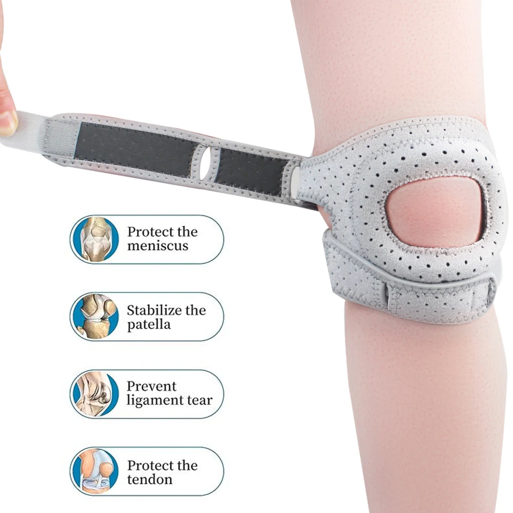 1 PCS Sports Patellar Tendon Support Strap Reduce Patellar Tendonitis Knee Brace with Patella Stabilizer for Knee Pain Relief