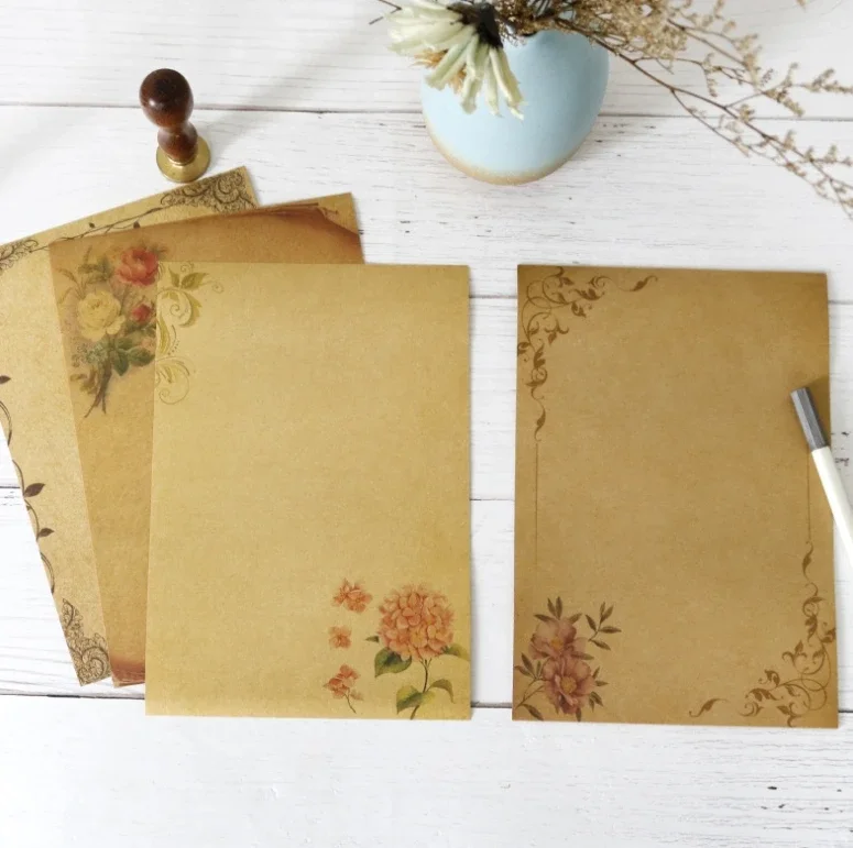 8 Sheets Antique Stationary Paper Set 6\