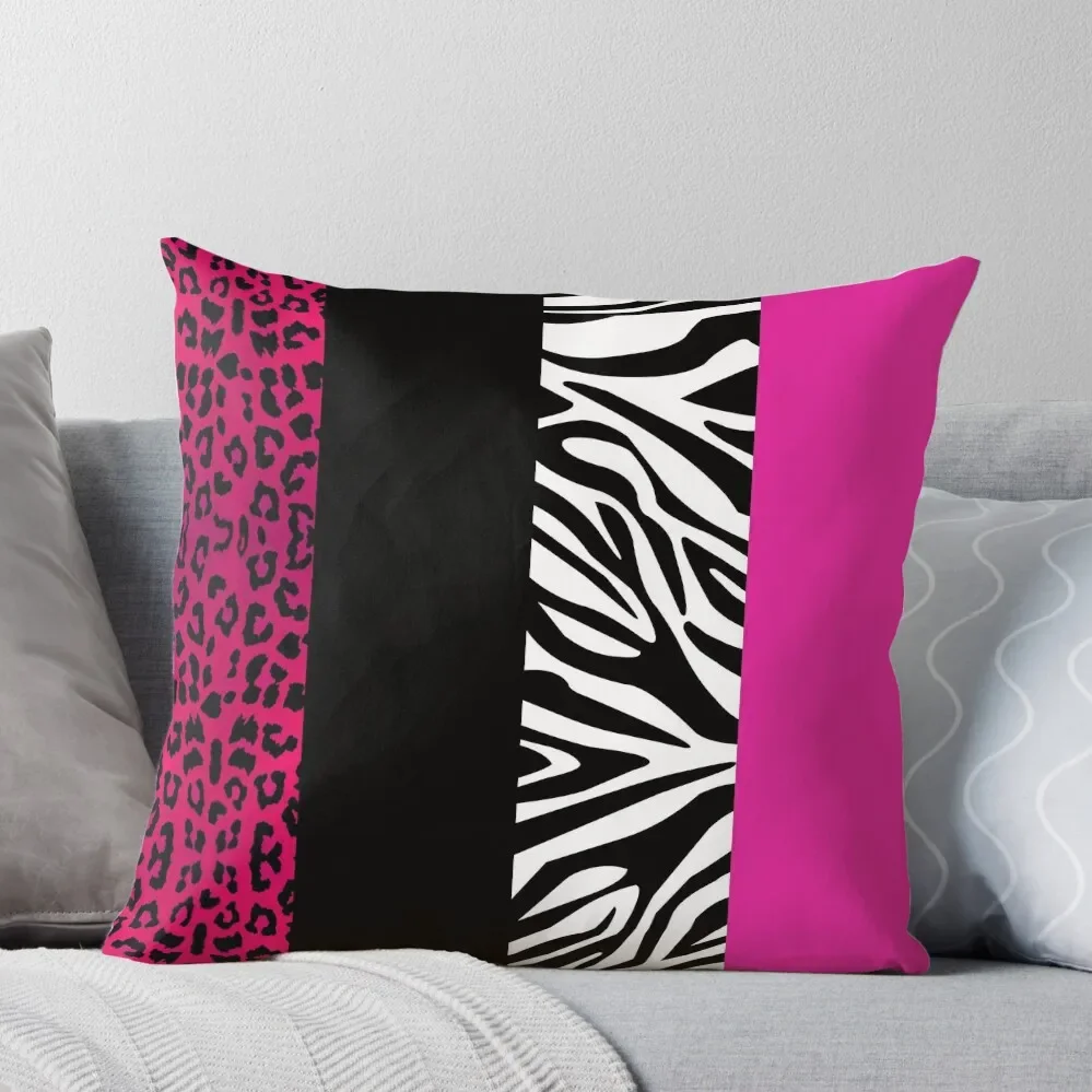 

Hot Pink Zebra and Leopard Animal Print Stripes Throw Pillow Christmas Pillow Covers Sofas Covers covers for pillows