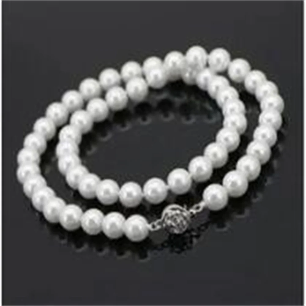 8mm Amazing White South Sea Shell Fashion Pearl Necklace Beautiful Girls And Mother Jewelry Gifts