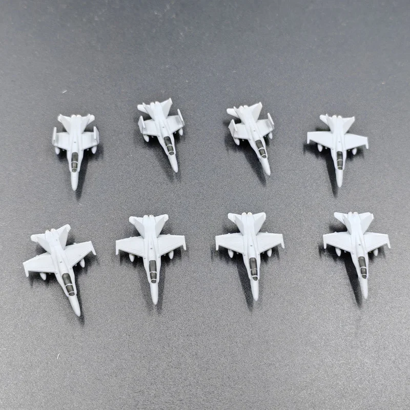 1Set F-18 Shipboard Aircraft Open/Fold Wing Resin Model Kit Simulation Fighting Airplane Colored Miniature Ornaments 1/700 Scale