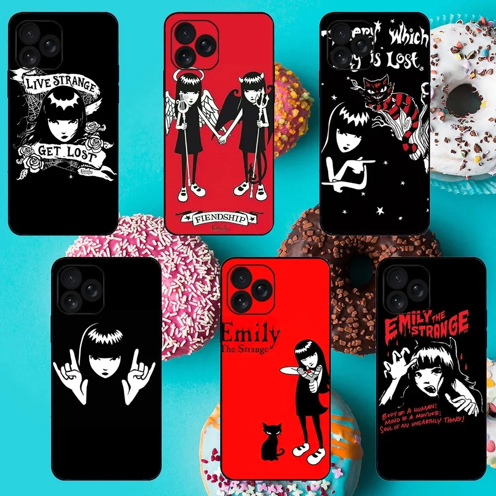 Comic Emily The Strange Phone Case For iPhone 8 11 12 13 14 15 Mini X XR XS PRO MAX Plus Shell