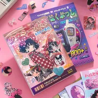 Japanese Showa Vintage Anime Girl Stickers Computer Phone Electronic Memory for DIY Scrapbooking Supplies Stationery Kids Gift