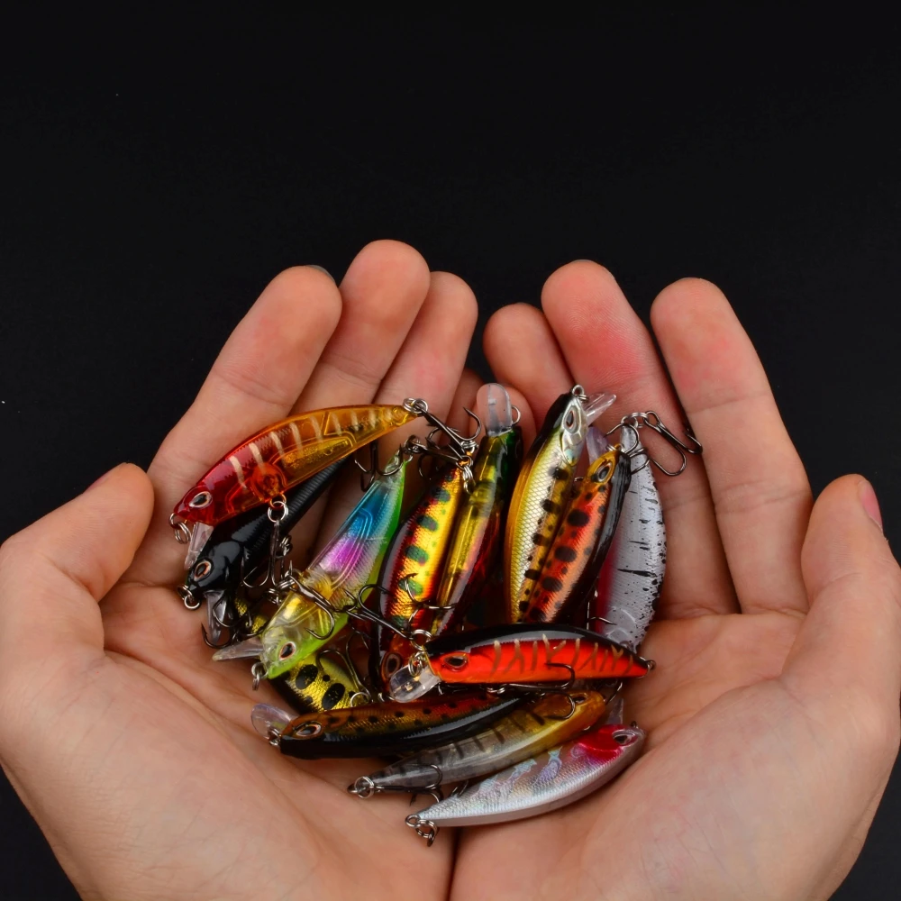10 Stück Minnow-Angelköder mit 3D-Augen, 50 mm, 5 g, Kunststoff-Hartköder, künstliche Köder, Wobbler, Crankbait, Winter-Meeresangeln, Bass-Angelzubehör – Detail 2