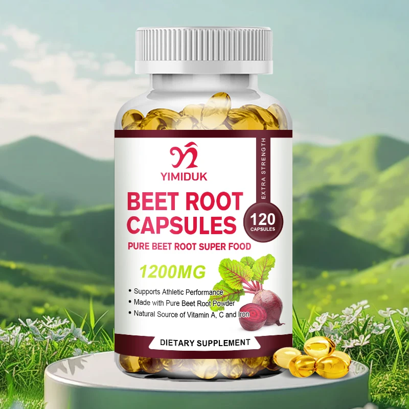 

Organic Beet Root Capsules - Supports Blood Flow and Energy - Beets Supplements, Athletic Performance, Digestive, Immune System