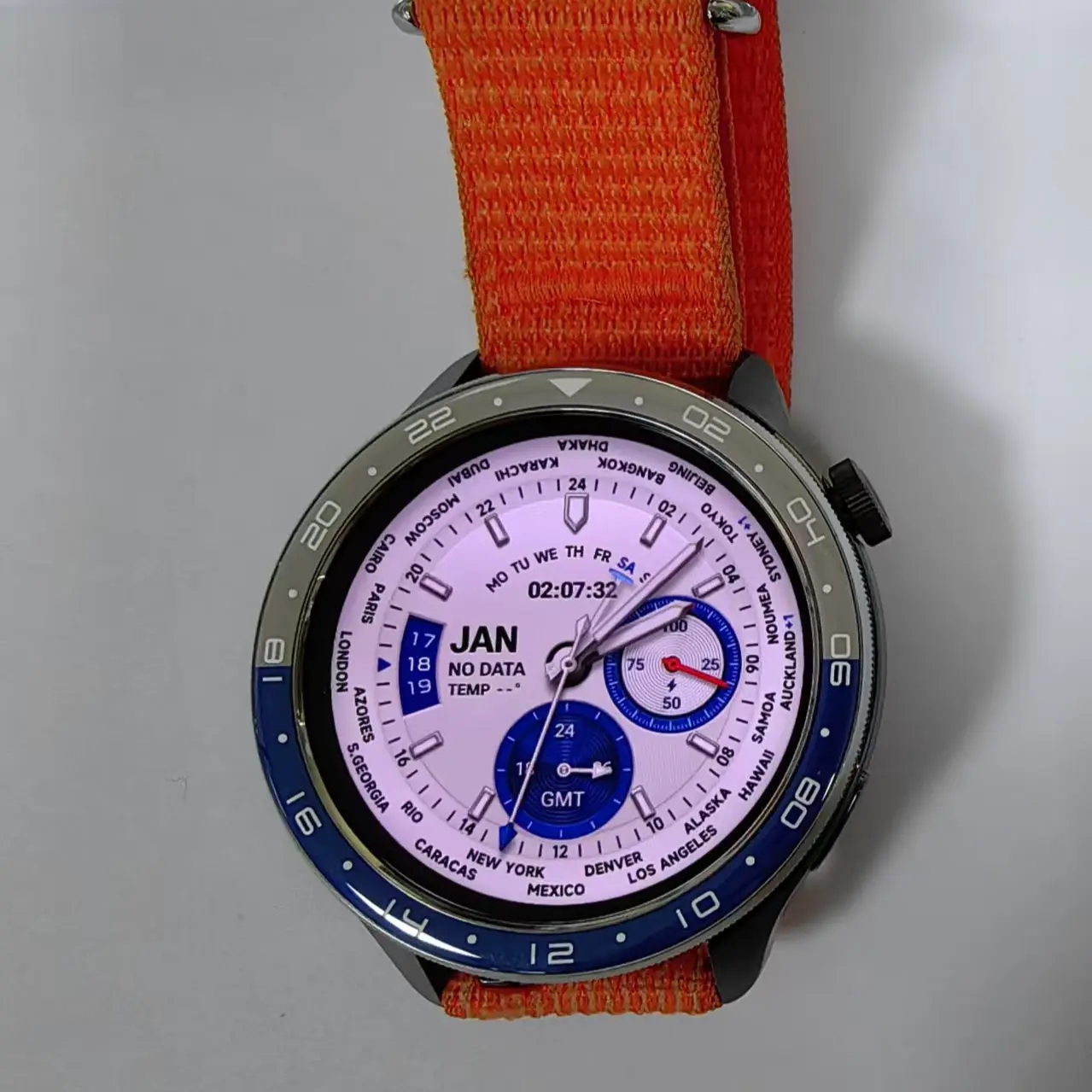 قرص تفعيل تلقائي جديد إطار معدني أزرق رمادي مزدوج لمنطقة زمنية لساعات Xiaomi s4 s3 (غير أصلية) غير متضمنة