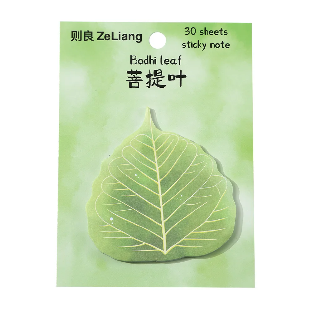30sheets Leaves and Flowers Sticky Notes Cute Simulated Leaves Memo Notes Creative Memo Pad Sticky Paper Kawaii Stationery