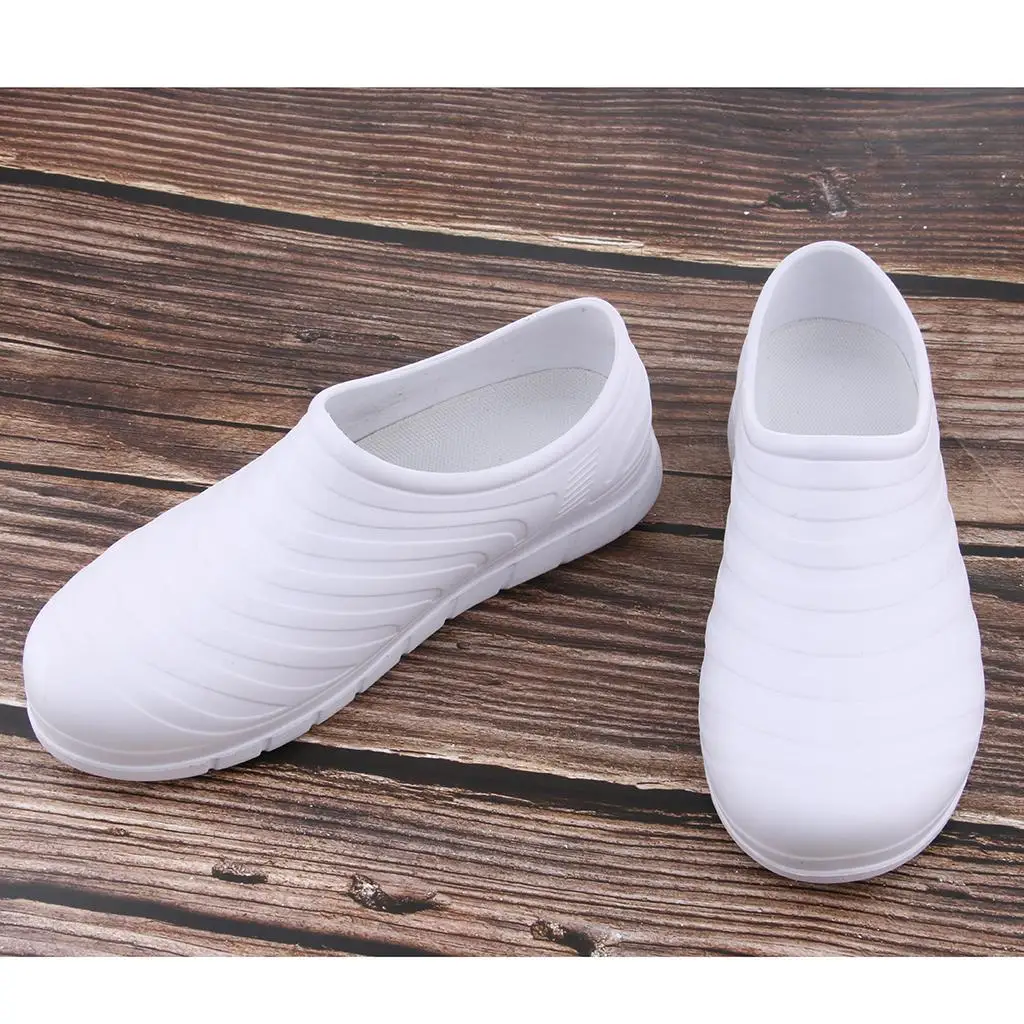 Unisex Chef Cook รองเท้าพยาบาล White Clogs รองเท้าแตะกันลื่นน้ําหนักเบา