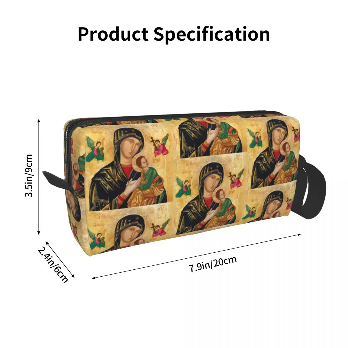 Our Lady Of Perpetual Help Makeup Bag for Women Travel Cosmetic Organizer Cute Roman Catholic Virgin Mary Storage Toiletry Bags