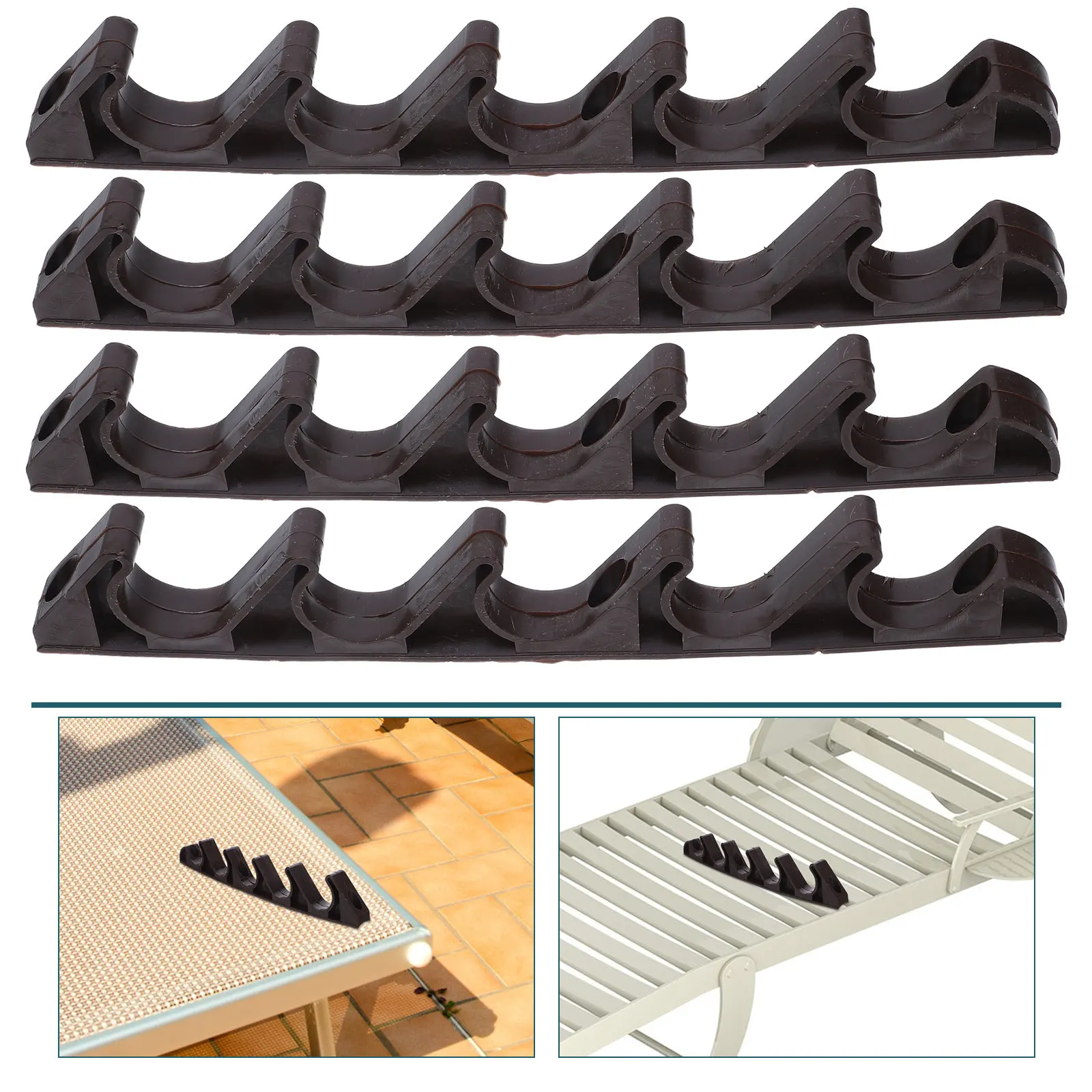 8Pcs Nylon Outdoor Chair Adjustment Bracket 5- Buckle Connector for Folding Lounge Chairs Garden Camping Patio Furniture