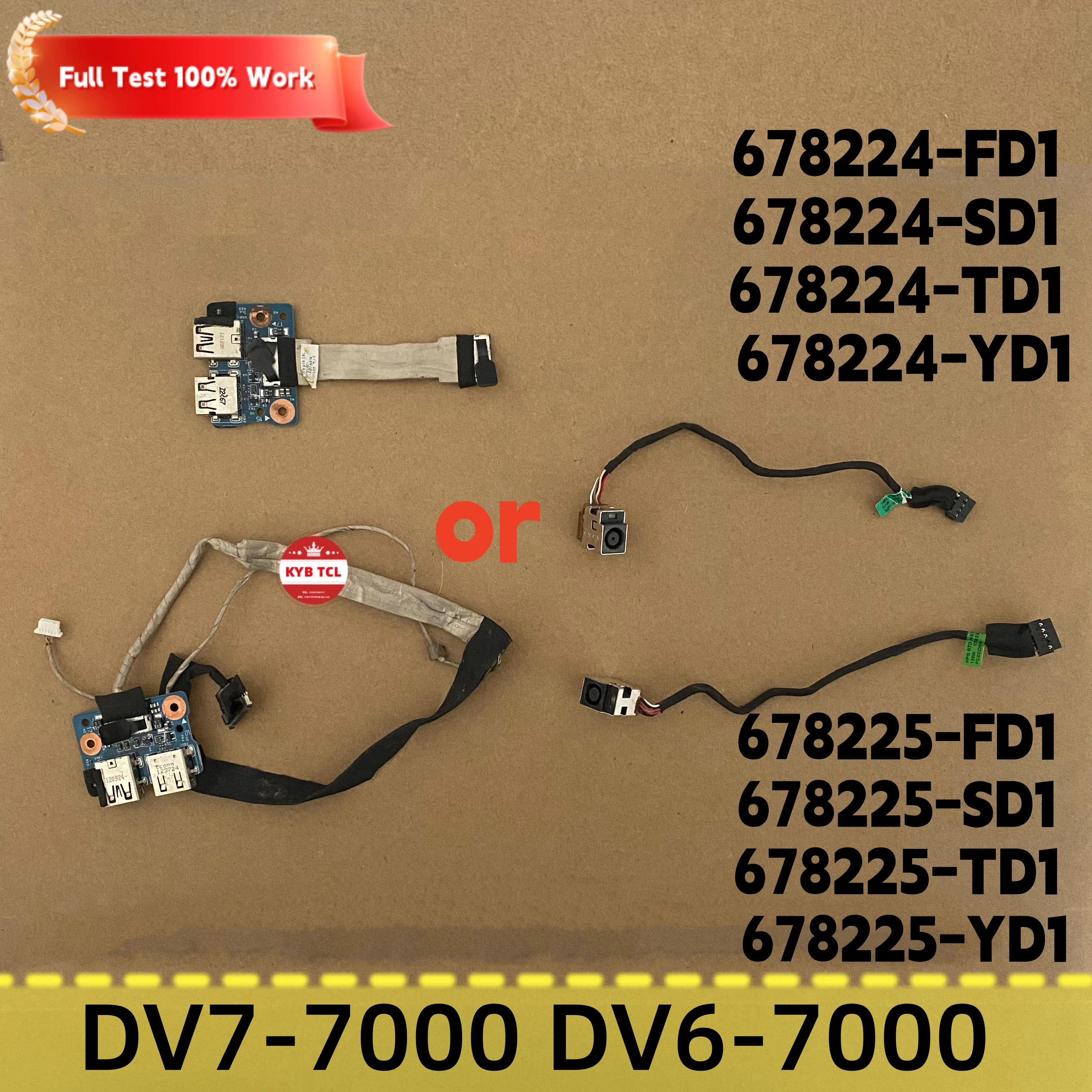 678224-SD1 678224-TD1 678224-FD1 48.4ST17.011 11924-1 11924-1 48.4ST17.011 Placa USB para HP Pavilion DV7-7000 DV6-7000 DV7T-700